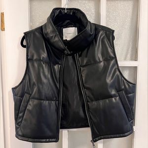 Anthropologie Faux Leather Vest